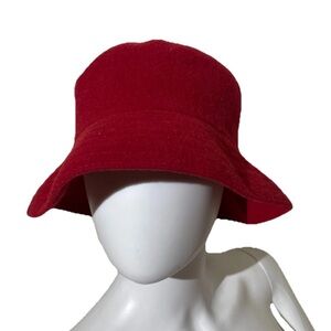 Vtg Banana Republic Safari & Travel Bucket Hat M/L Red Wool Blend Made in UK